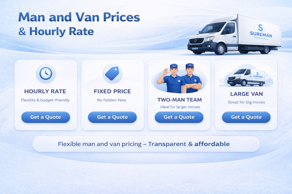 man and van Westminster prices hourly rate affordable removals quote