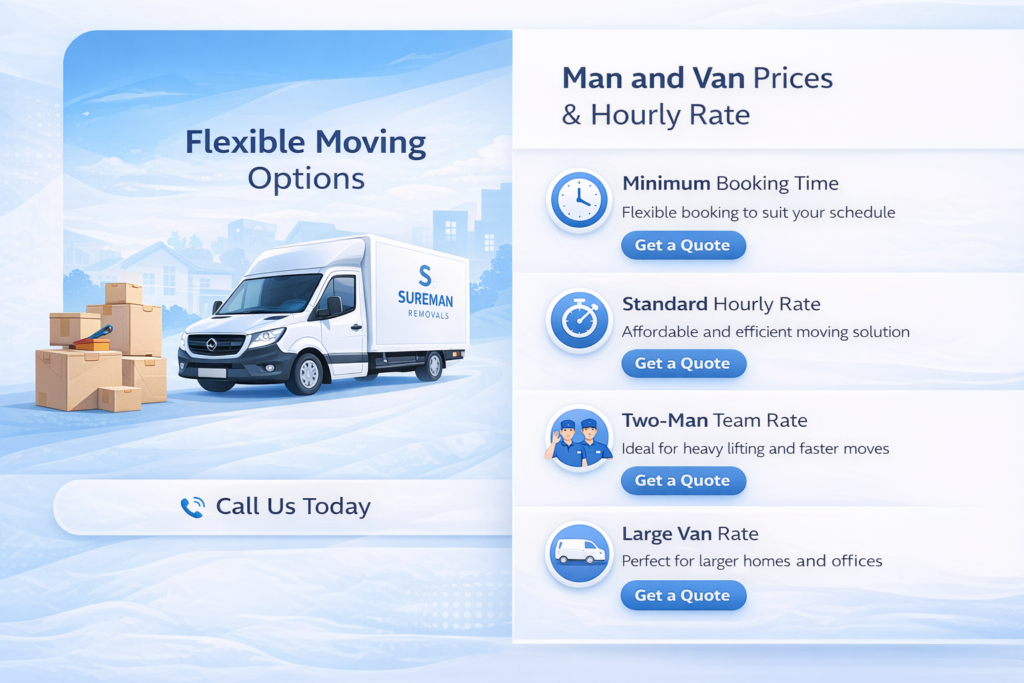 man and van Wood Green prices hourly rate affordable removals quote N22