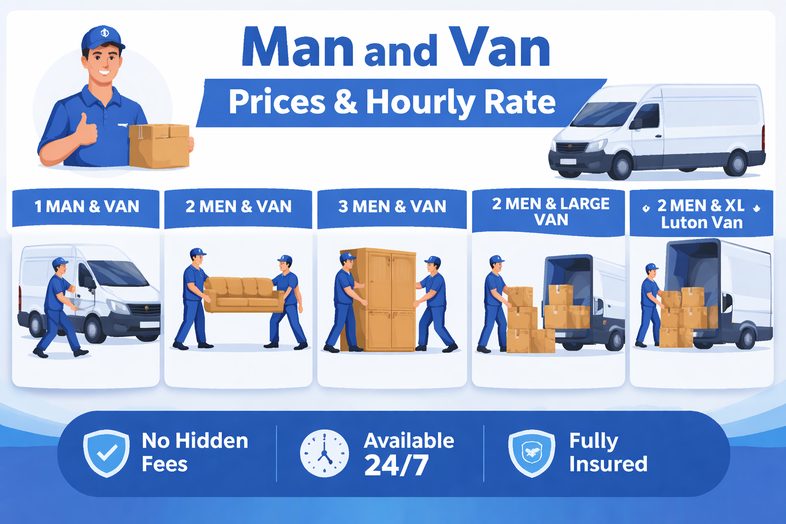 Affordable Man and Van Pricing with Hourly Rates and Clear Service Options
