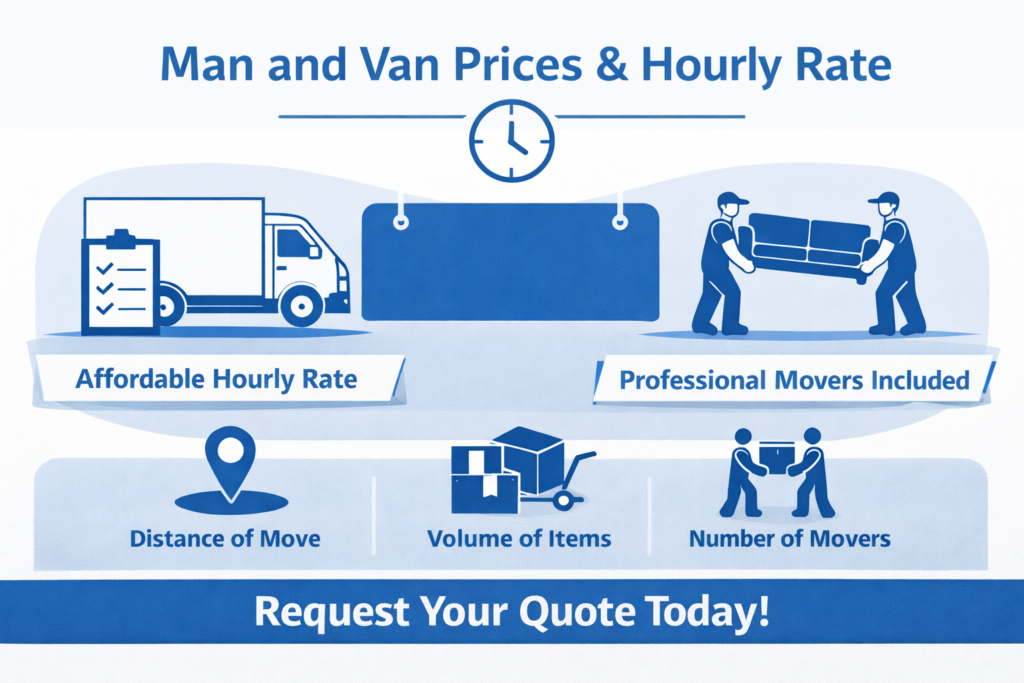 Man and van Greenwich prices hourly rate infographic Sureman Removals