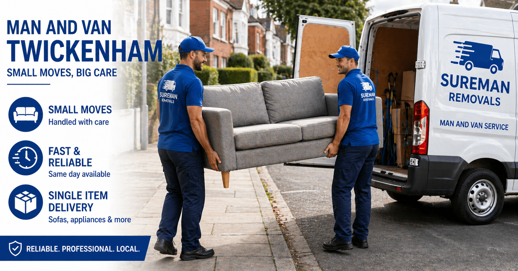 man with a van Twickenham single item delivery sofa removal