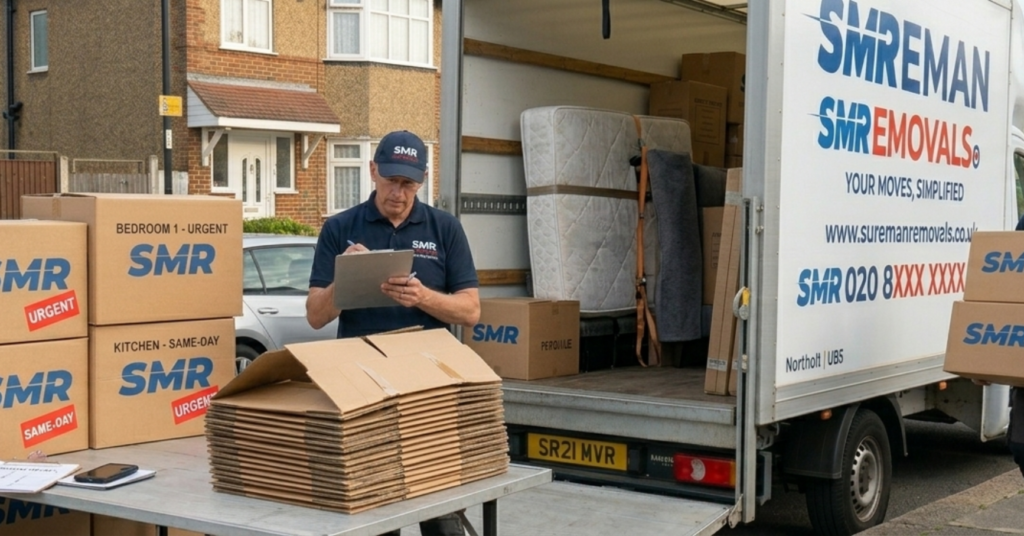 same day man and van Northolt quick moving service with van ready for immediate job