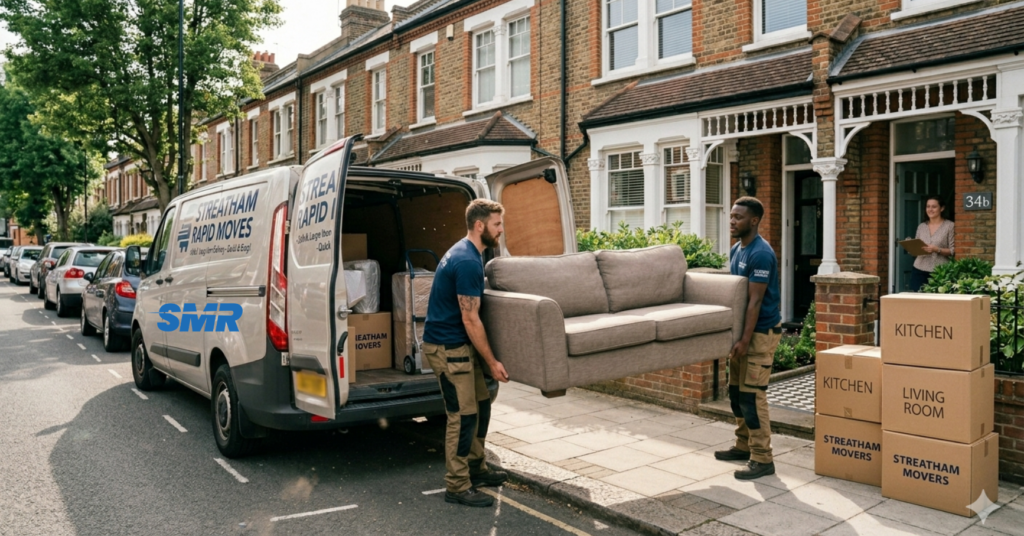 Same day man and van Streatham delivering sofa to customer