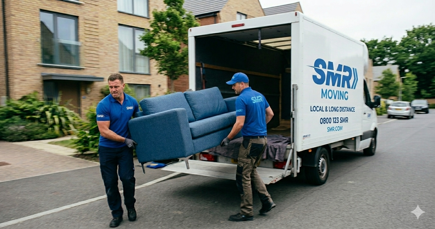 man and van Putney movers loading furniture into van SW15
