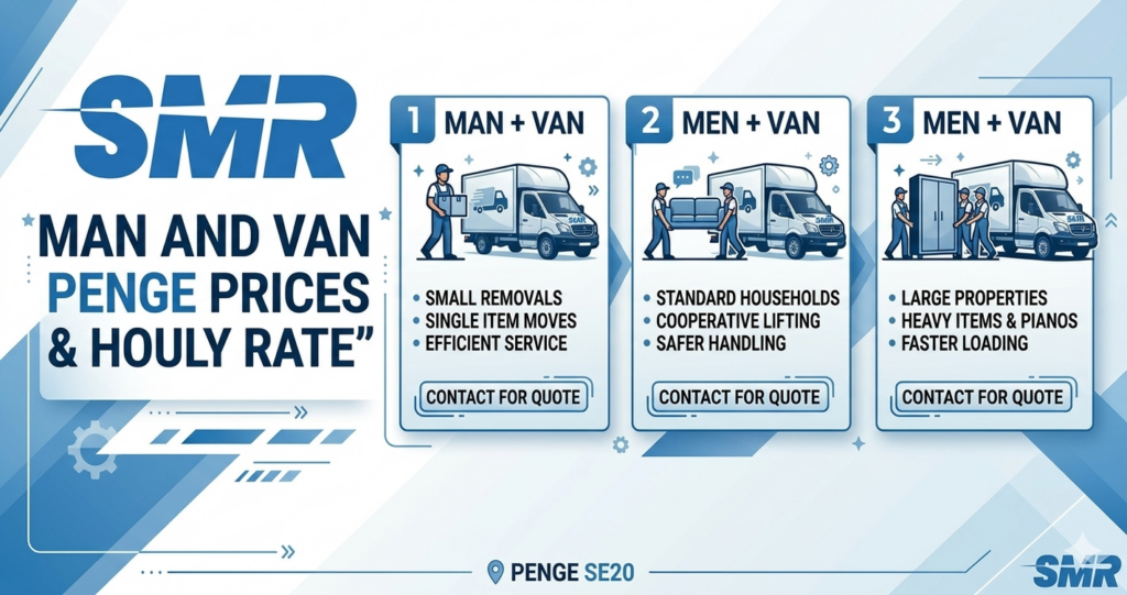 man and van Penge prices hourly rate infographic SE20