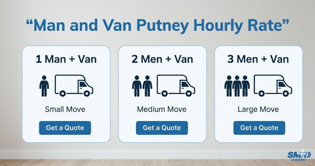 man and van Putney hourly rate infographic no prices SW15
