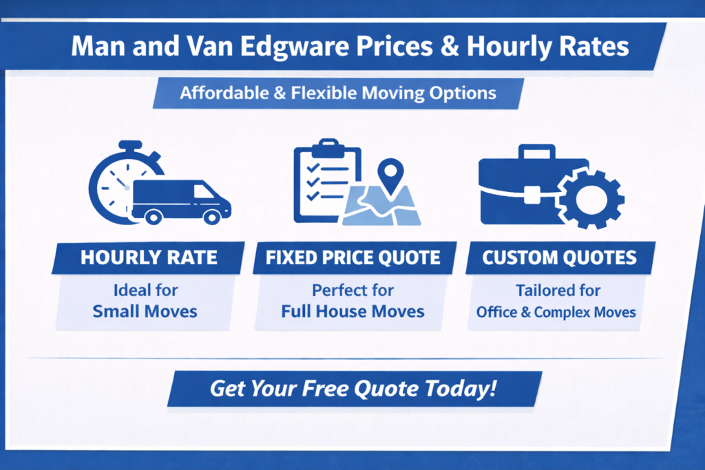 man and van Edgware prices hourly rate cheap man and van Edgware cost guide