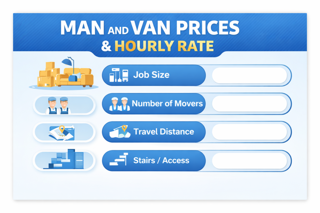 Affordable Man and Van Pricing Rates Elephant and Castle Infographic