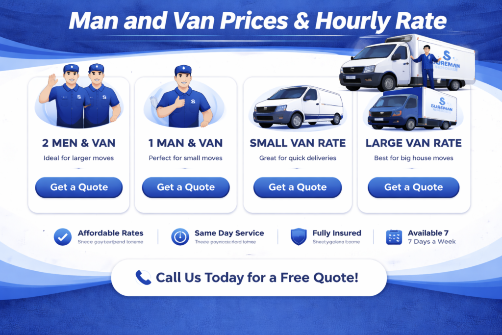man and van Greenwich cheapest pricing infographic showing service options