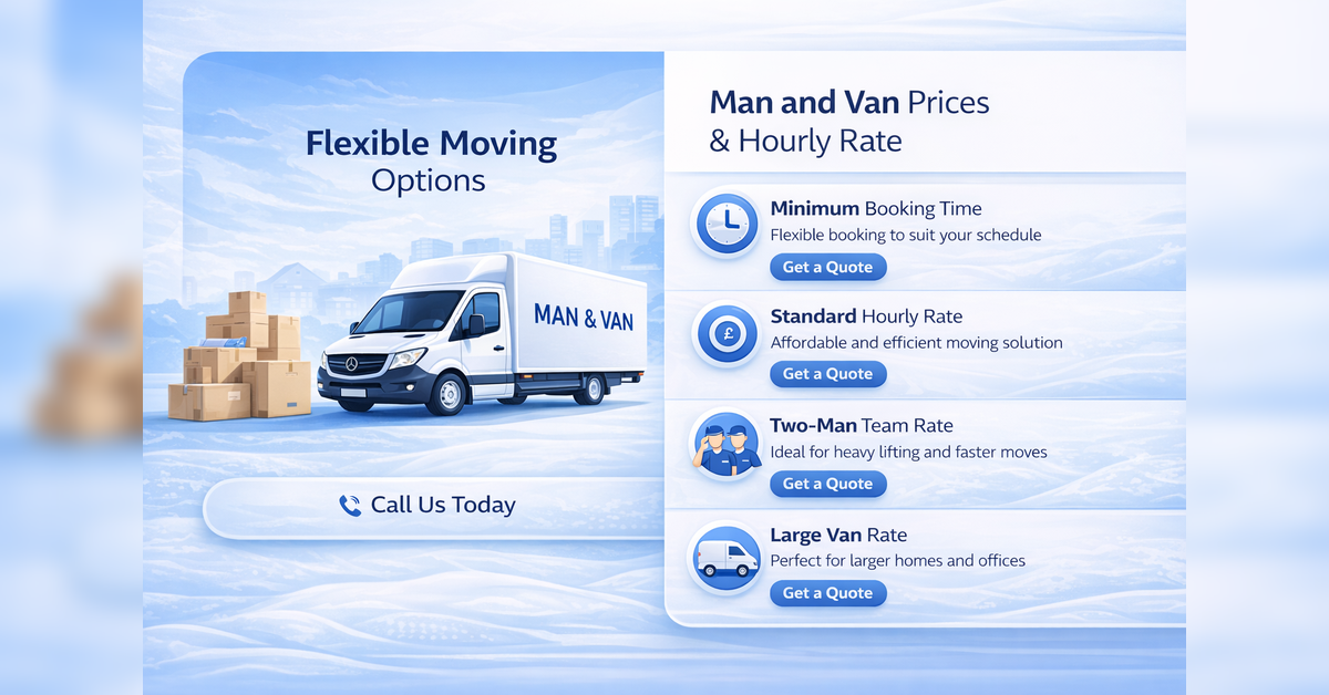cheap man and van Finsbury prices hourly rate transparent moving cost