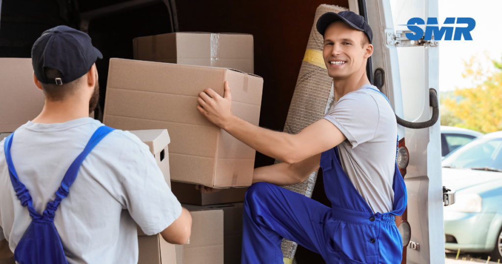 cheap man and van Grays team loading boxes during house removals