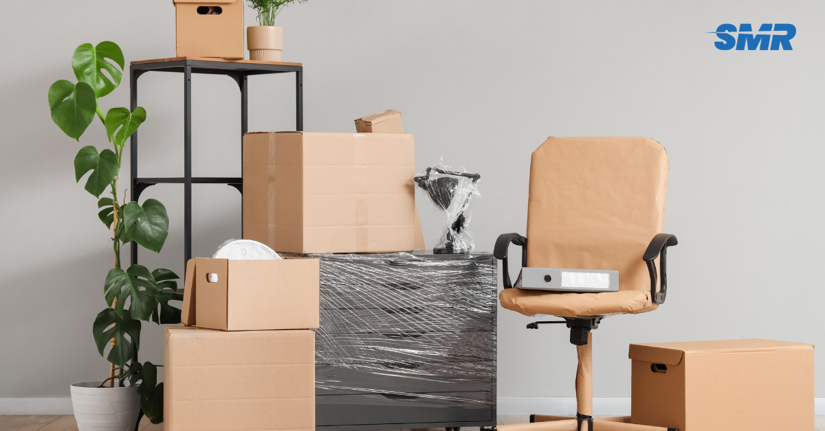 office packed with boxes for relocation in Hammersmith W6