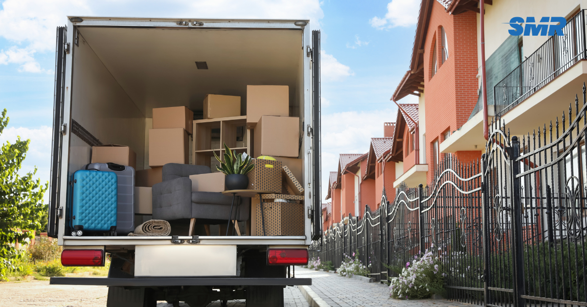 organised removal van interior boxes secured Enfield move