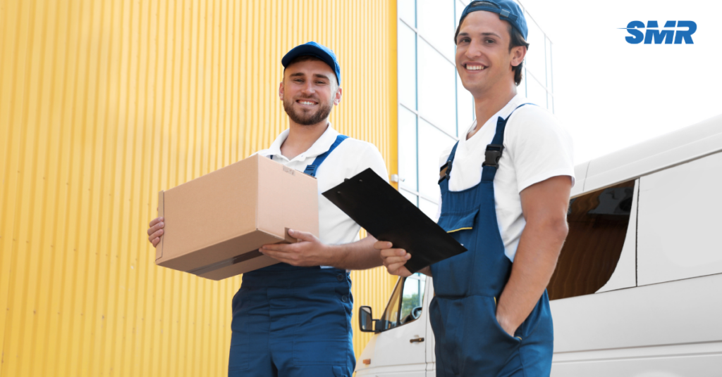 Man and van for single item Hayes movers carrying sofa into flat