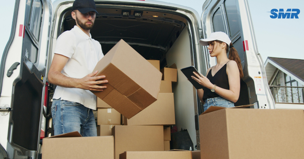 Sureman Removals van with moving boxes in Kentish NW1.