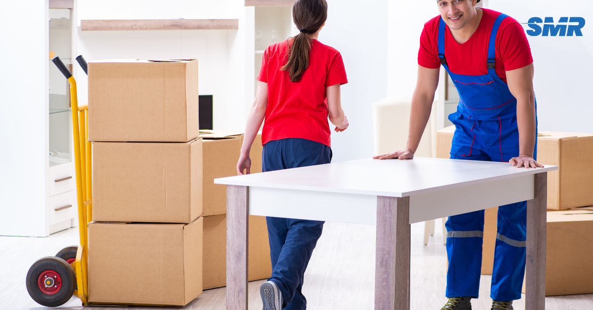 Removals van outside an office in Kidbrooke during relocation.
