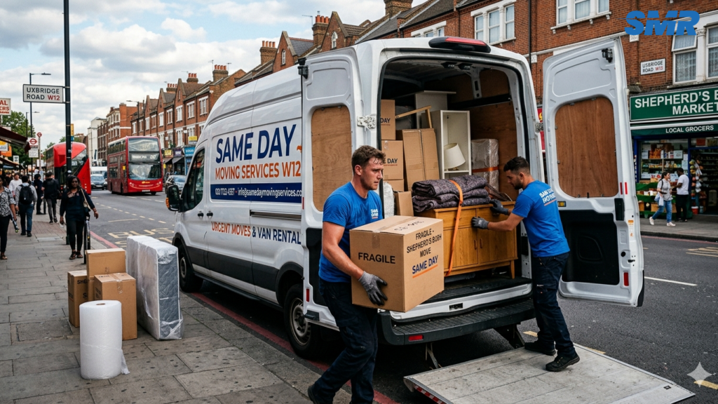Man and Van Greenford movers loading furniture into a removals van in UB6