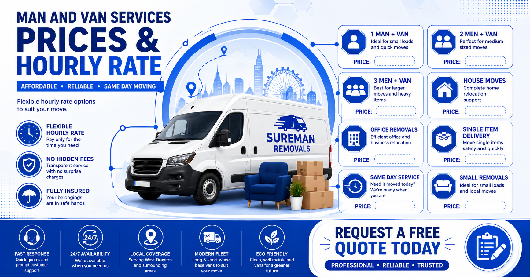 man and van Wembley Park prices hourly rate infographic HA9