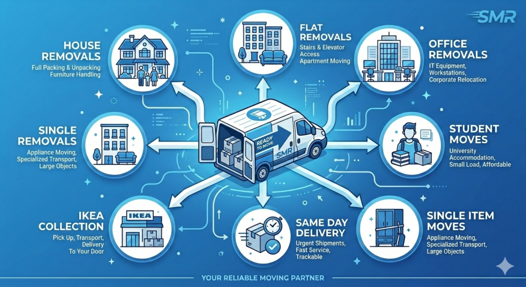 House removals flat removals and office removals West Ham infographic