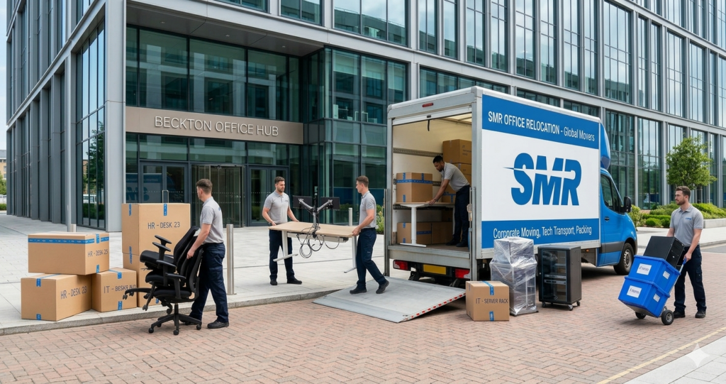 Office removals Beckton movers transporting office furniture and equipment safely