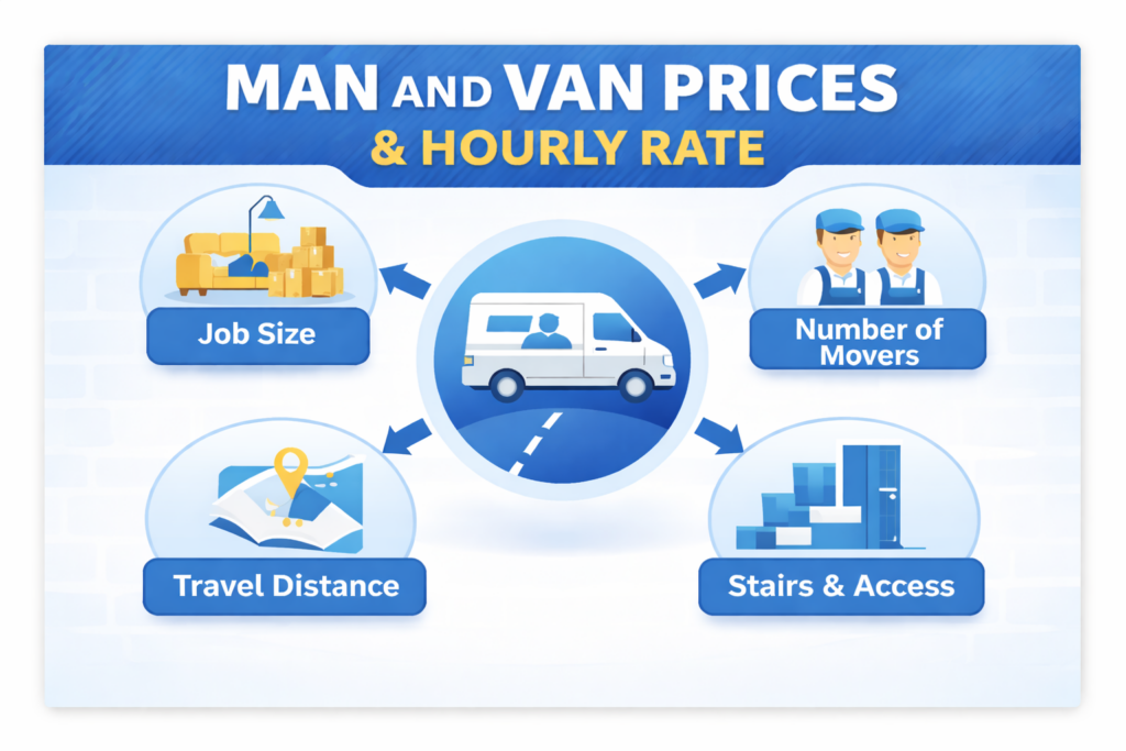 Infographic of factors affecting Kensal Green removals pricing