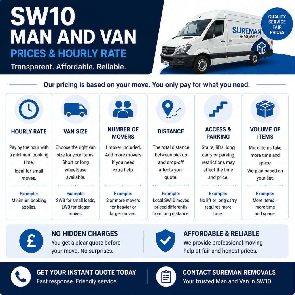 Infographic displaying SW10 pricing factors