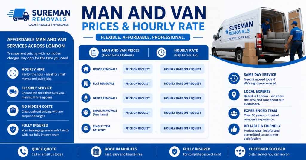 Golders Green NW11 removals infographic showing moving services and transport options