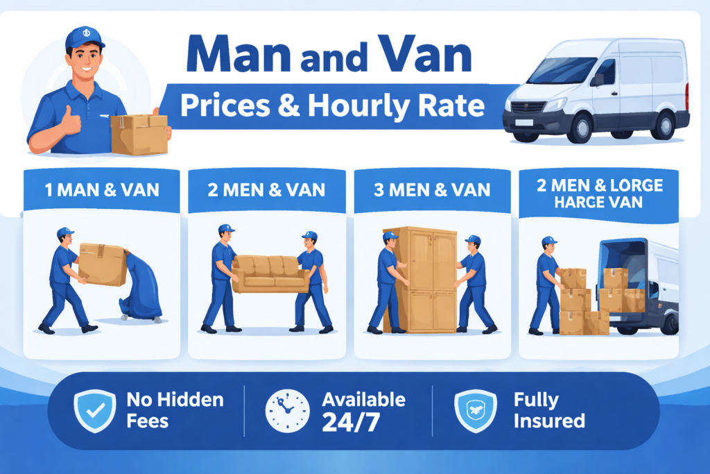 Hackney removals infographic showing professional moving services and transport solutions