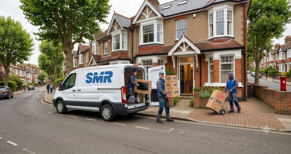 Sureman Removals man and van team loading packed boxes in Palmers Green N13