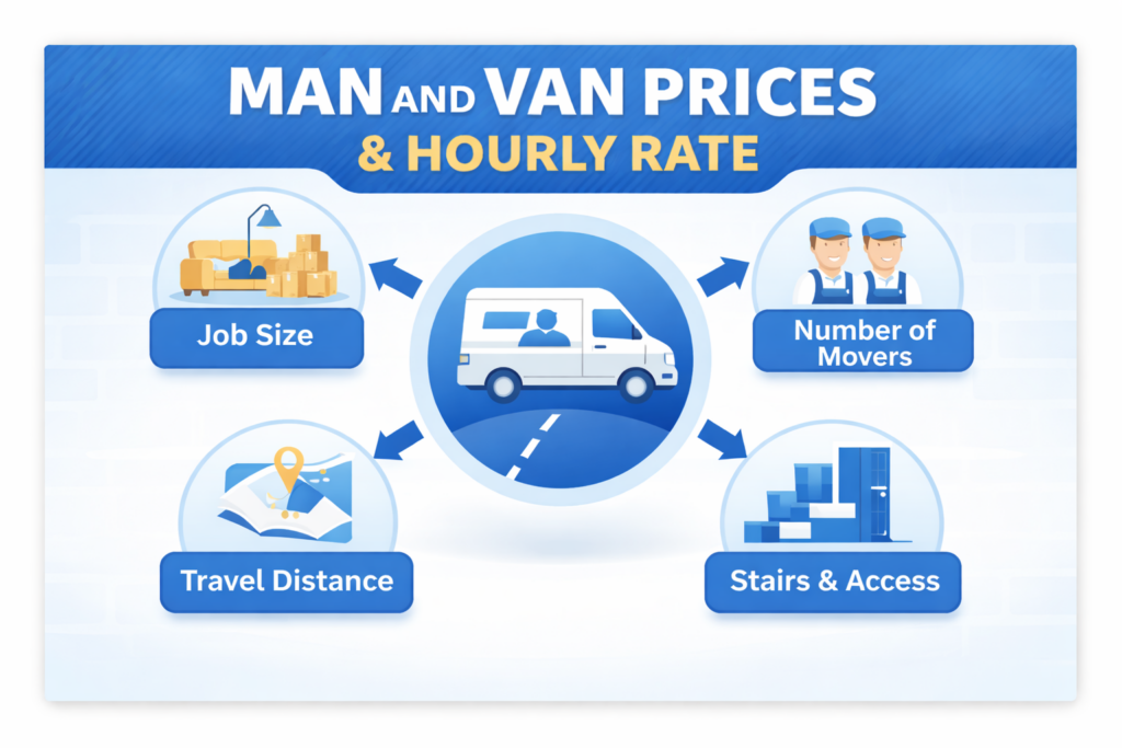 Infographic showing house, flat, office, single-item, IKEA removals
