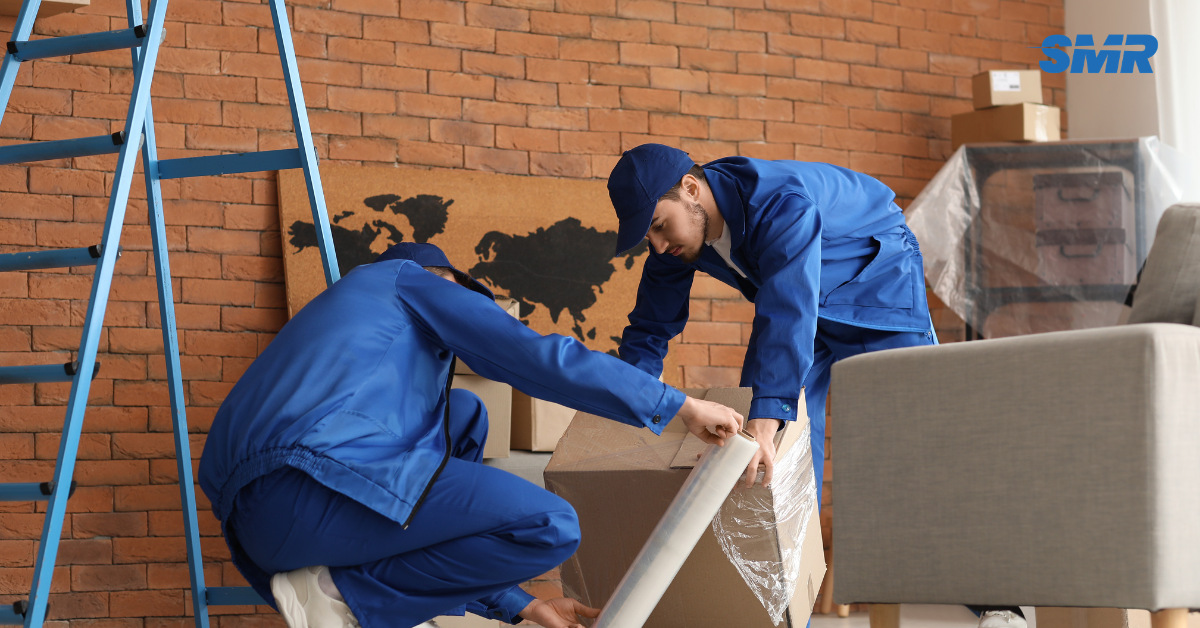Office removals DA15 London man and van team moving business boxes and office chairs
